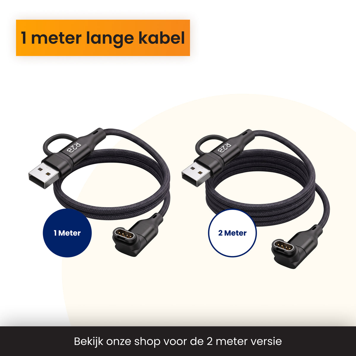 R2B Garmin Oplaadkabel 1 Meter - USB-A & USB-C