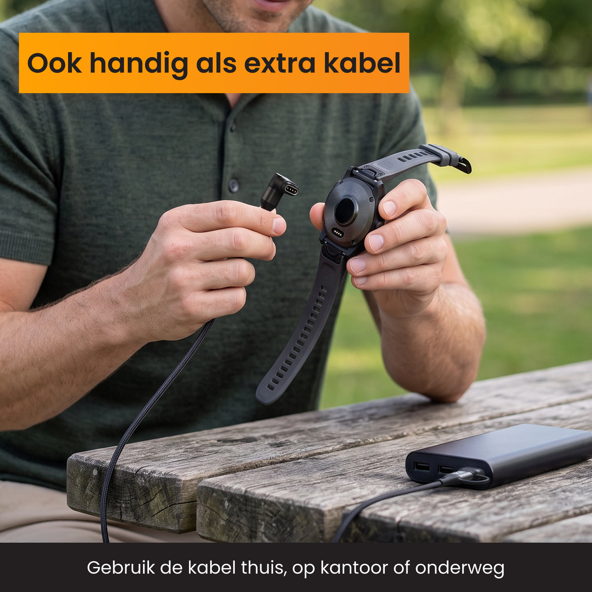 R2B Garmin Oplaadkabel 1 Meter - USB-A & USB-C