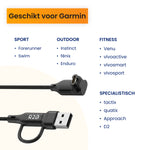 R2B Garmin Oplaadkabel 2 Meter - USB-A & USB-C