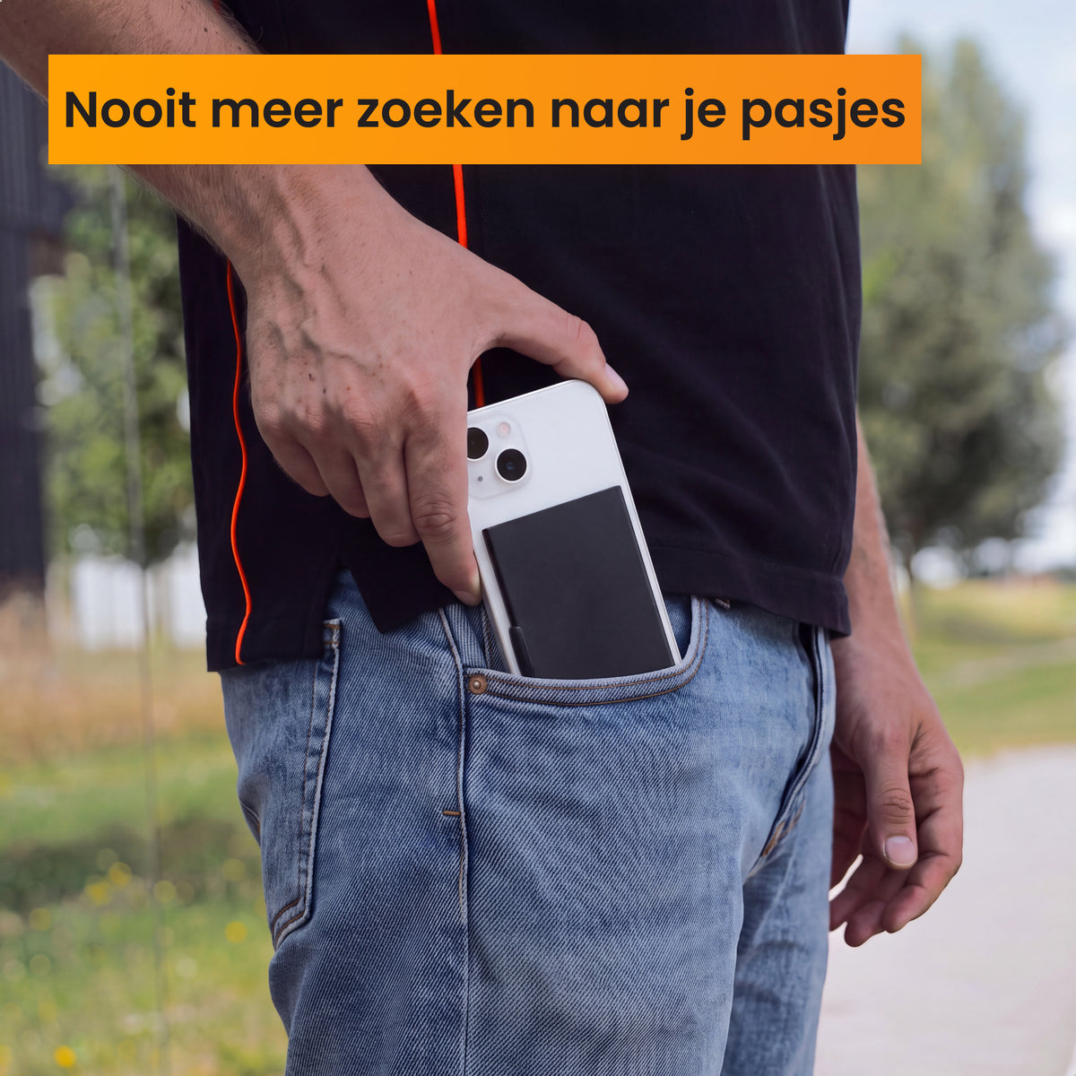 R2B MagSafe Pasjeshouder uitschuifbaar - 3 Pasjes - Wallet Kaarthouder