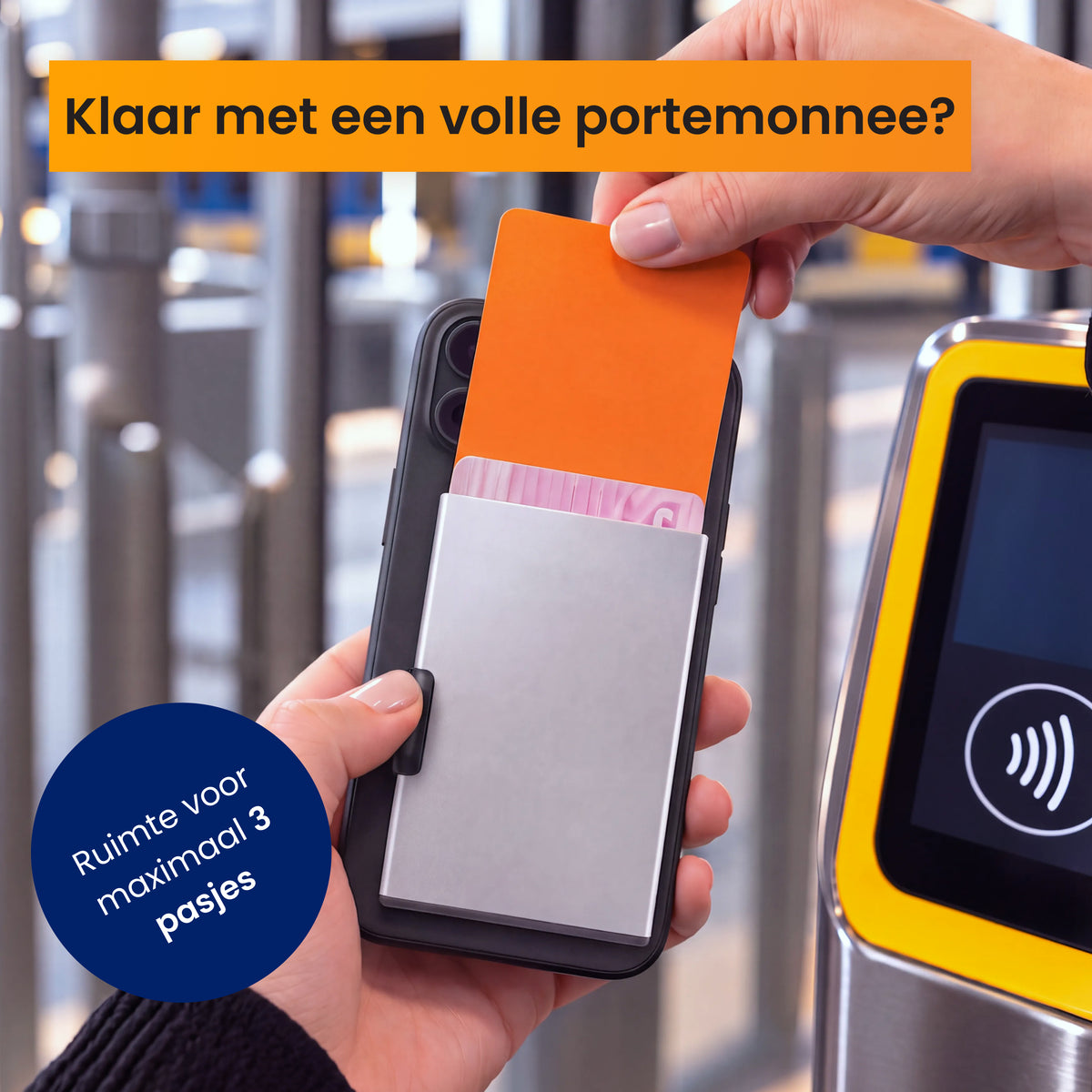 R2B MagSafe Pasjeshouder uitschuifbaar - 3 Pasjes - Wallet Kaarthouder
