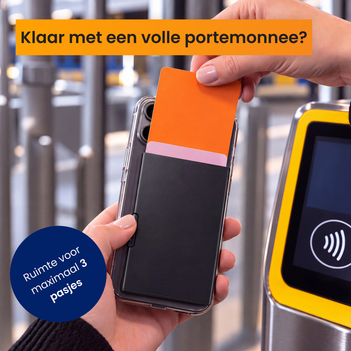 R2B MagSafe Pasjeshouder uitschuifbaar - 3 Pasjes - Wallet Kaarthouder