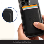 R2B Pasjeshouder geschikt voor MagSafe - 3 Pasjes - Leer - Zwart