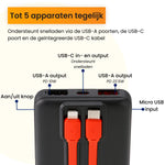 powerbank voor iphone die geschikt is om tot 5 apparaten tegelijk op te laden