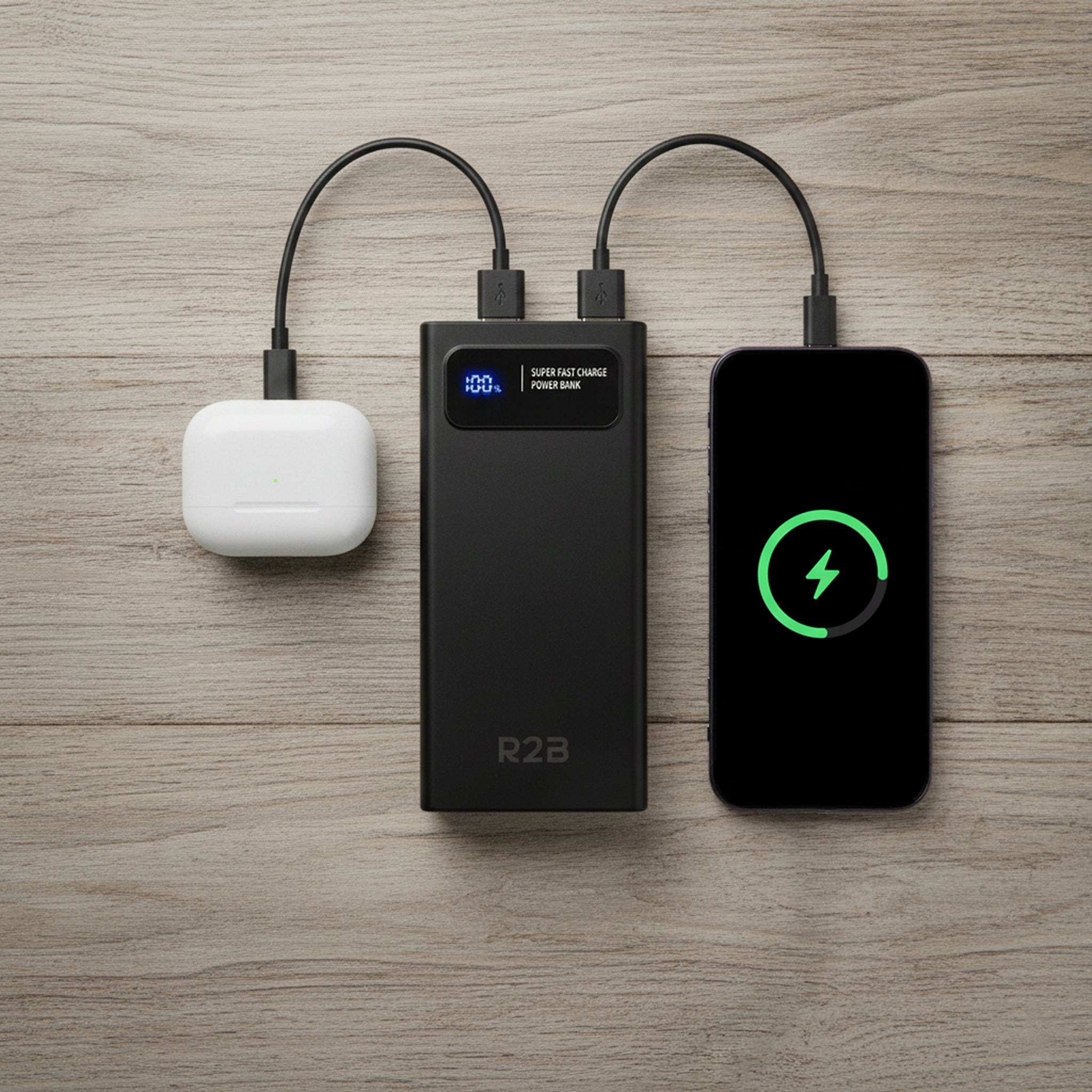 R2B Powerbank 20,000 mAh - 4 to 6 Charges - Fast Charging - Powerful & Compact