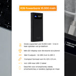 R2B Powerbank 10.000 mAh - 2 tot 4 Keer Opladen - Snelladen - Licht & Compact