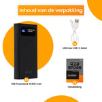 R2B Powerbank 10.000 mAh - 2 tot 4 Keer Opladen - Snelladen - Licht & Compact