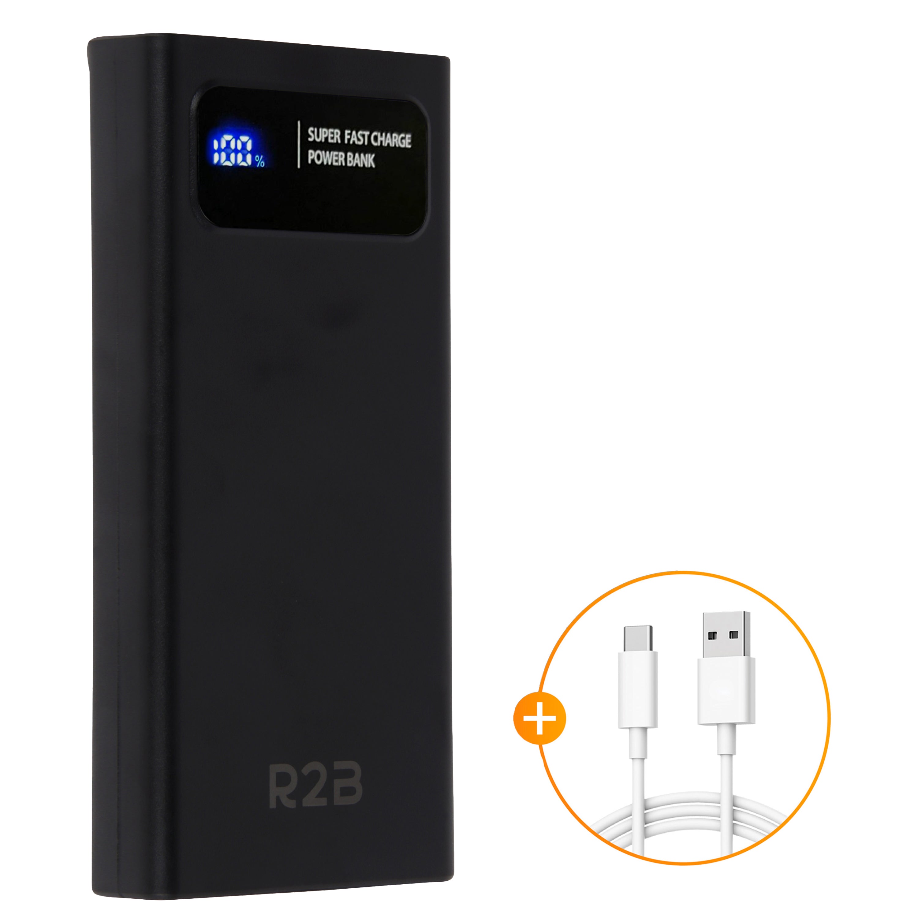 R2B Powerbank 20.000 mAh - 4 tot 6 keer opladen - Geschikt voor o.a. iPhone & Samsung