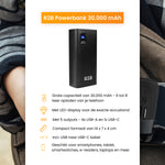 R2B Powerbank 30.000 mAh - 6 tot 8 Keer Opladen - Snelladen - Hoge Capaciteit & Betrouwbaar