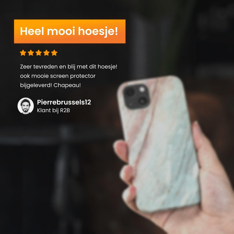 R2B Marmer hoesje voor iPhone 13 - Model De Bilt - Roze/Wit/Grijs - R2B Store