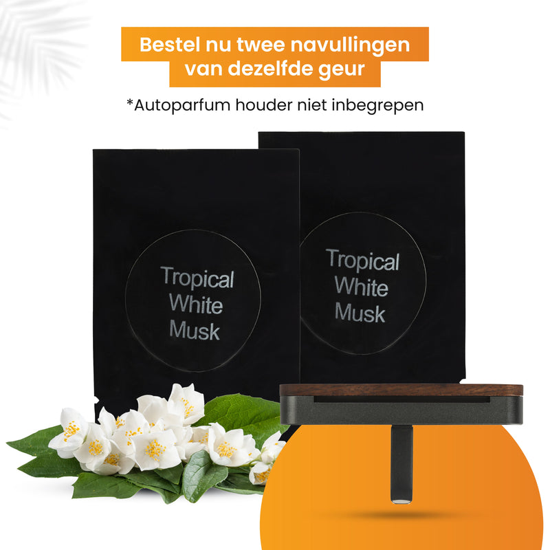 R2B Autoparfum Navulling - Tropische Witte Muskus - 2 stuks