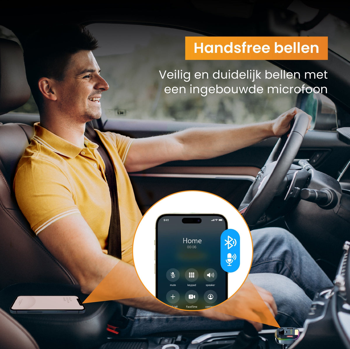 R2B Bluetooth FM Transmitter Auto - Carkit & Autolader - Muziek Streamen & Handsfree Bellen