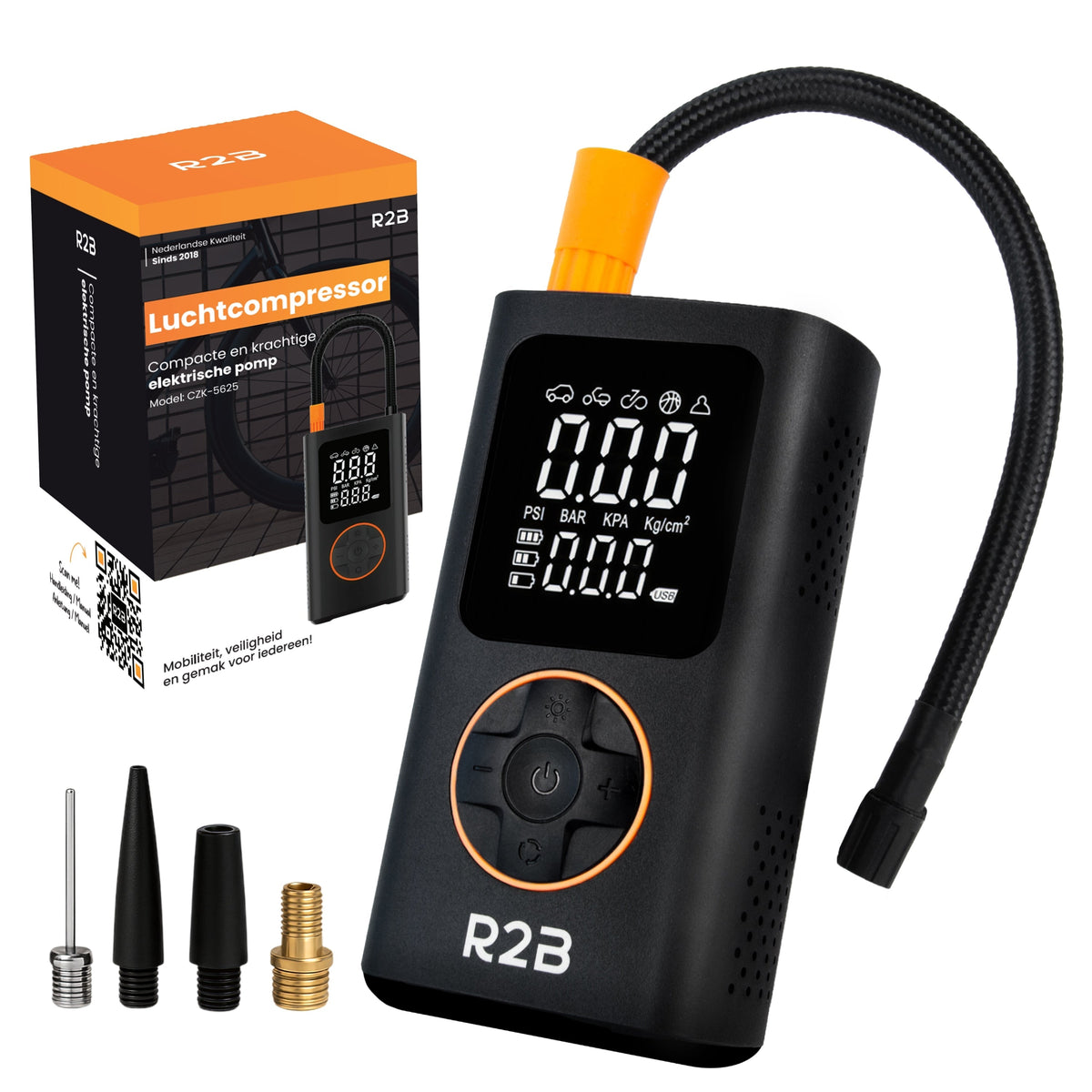 R2B Compressor Bandenpomp - Elektrisch & Oplaadbaar