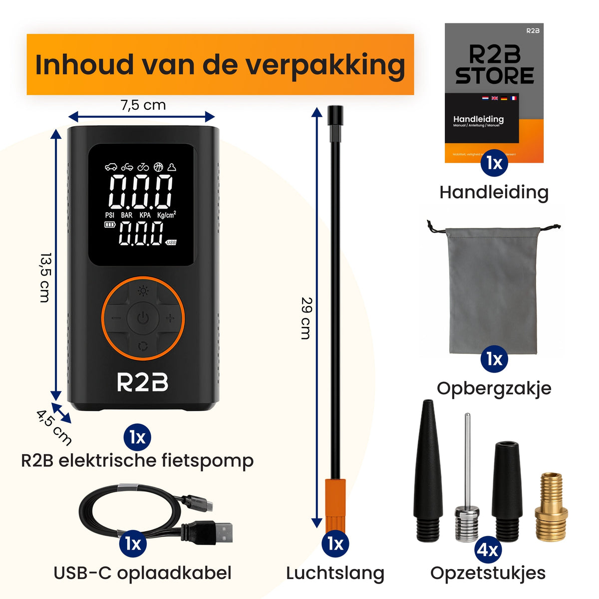 R2B Compressor Bandenpomp - Elektrisch & Oplaadbaar