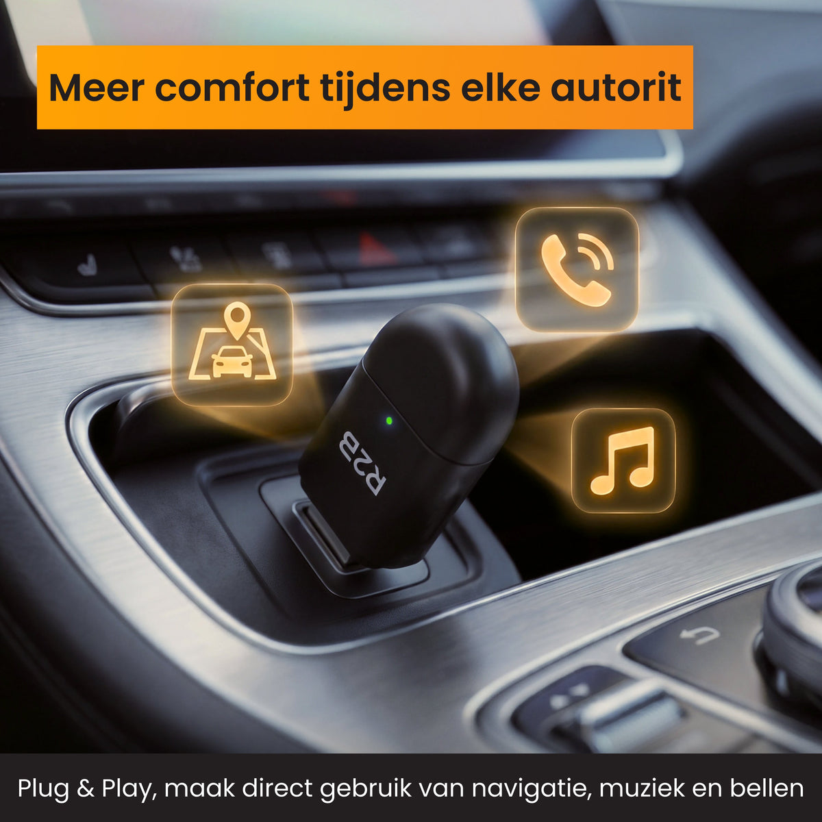 R2B Dongle Geschikt voor CarPlay en Android Auto - Draadloze Adapter