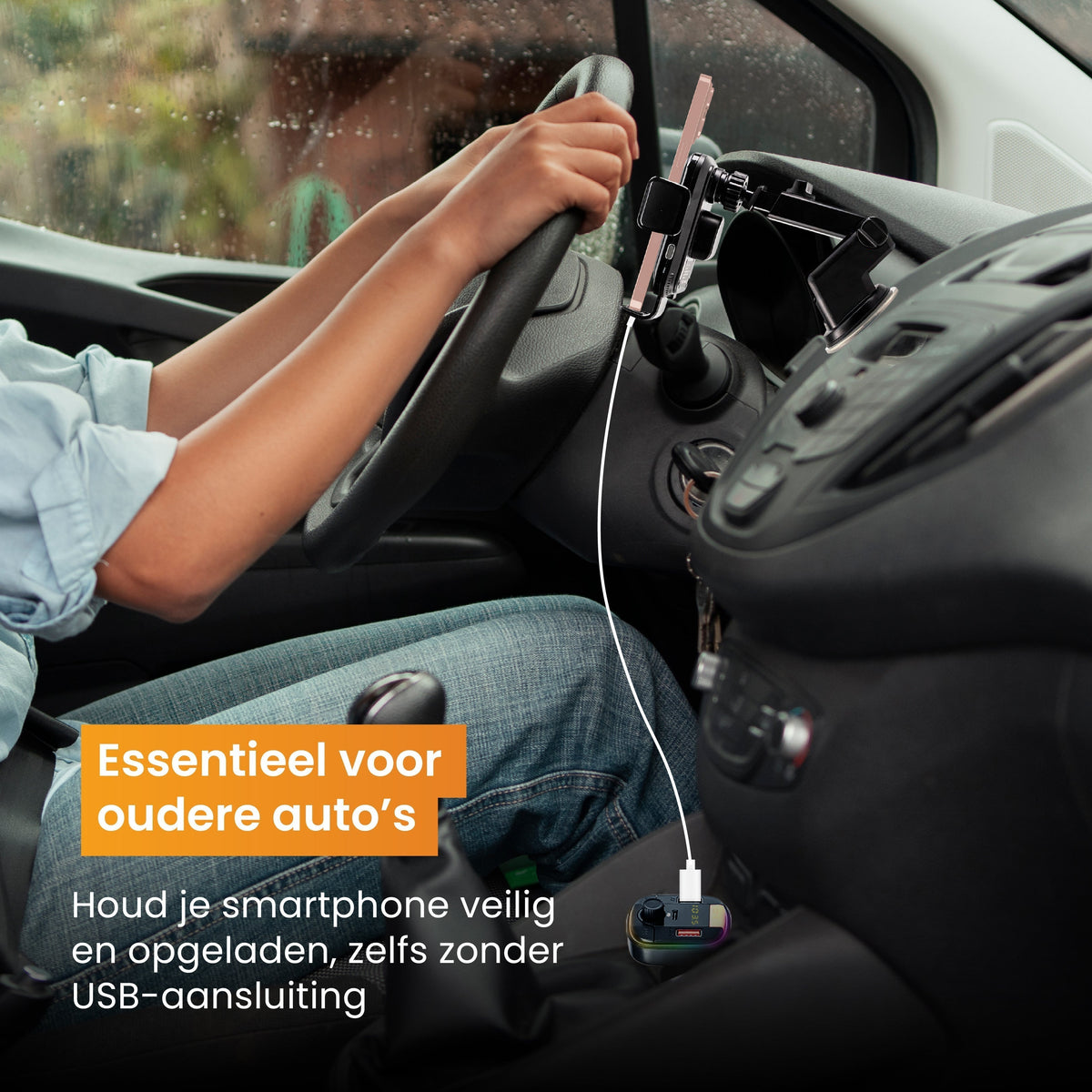 R2B Draadloze Telefoonhouder Auto met Bluetooth FM Transmitter