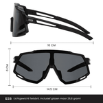 R2B Fietsbril - Inclusief 5 Glazen & Brillenkoker - 100% UV Bescherming - Heren & Dames - Zwart