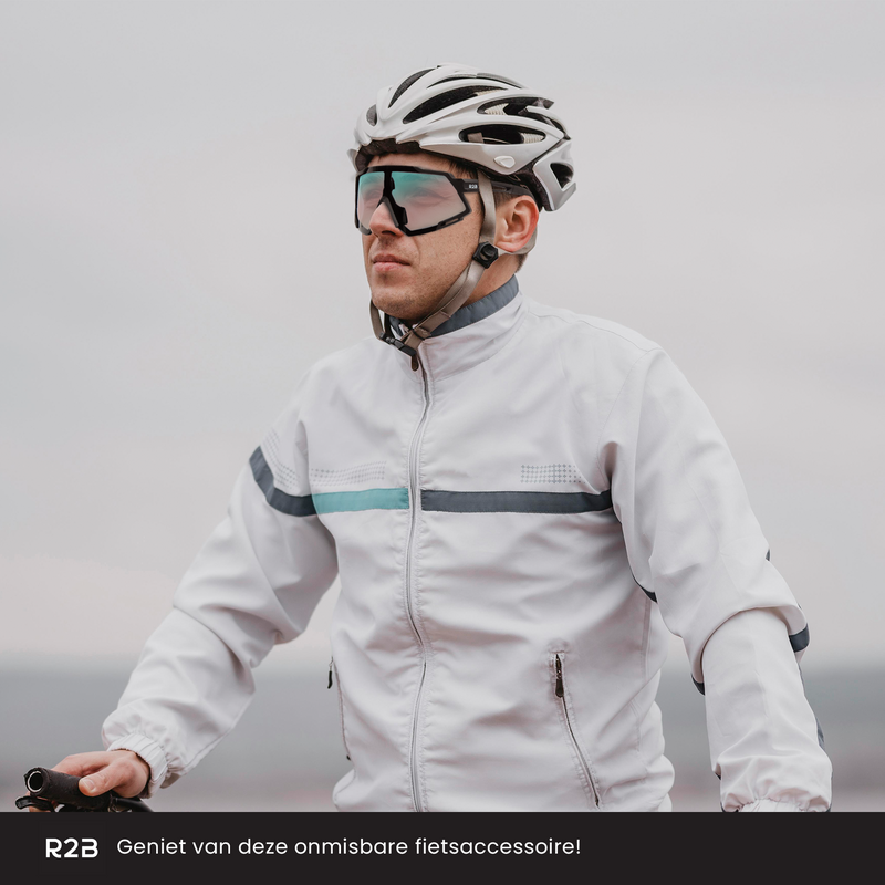 R2B Fietsbril met 5 verwisselbare lenzen voor elk weertype - Unisex & Universeel - Sportbril - Zonnebril voor Heren