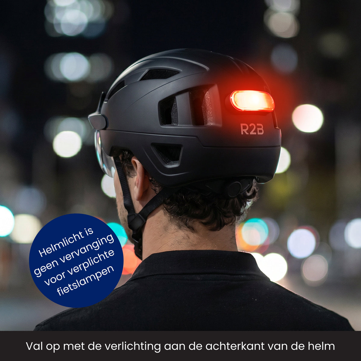 R2B Fietshelm met Transparant Vizier en Verlichting - Speed Pedelec & Snorfiets