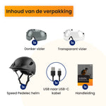 R2B Fietshelm met Transparant Vizier - Speed Pedelec & Snorfiets - Verlichting & Bescherming - Dames en Heren