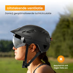 R2B Fietshelm voor Speed Pedelec & Snorfiets - Verlichting & Bescherming - Dames en Heren - Zwart - fiets