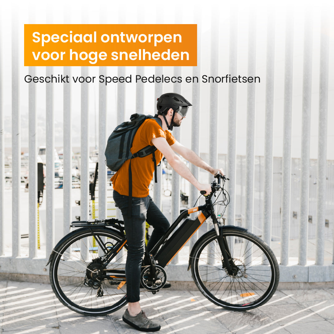 R2B Fietshelm voor Speed Pedelec & Snorfiets - Verlichting & Bescherming - Dames en Heren - Zwart - fiets