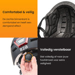 R2B Fietshelm voor Volwassenen met LED Verlichting - Voor & Achterlicht - Dames & Heren - Zwart