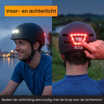 R2B Fietshelm voor Volwassenen met LED Verlichting - Voor & Achterlicht - Dames & Heren - Zwart