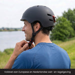 R2B Fietshelm voor Volwassenen met LED Verlichting - Voor & Achterlicht - Dames & Heren - Zwart