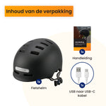 R2B Fietshelm voor Volwassenen met LED Verlichting - Voor & Achterlicht - Dames & Heren - Zwart