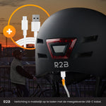 R2B Fietshelm voor volwassenen met LED-verlichting - Maat L - 58-61 cm - Fiets helm voor dames en heren - R2B Store