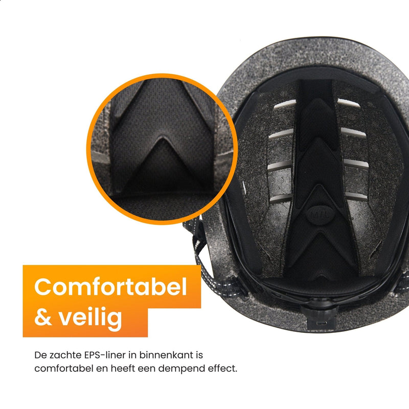 R2B Fietshelm voor volwassenen met LED-verlichting - Maat L - 58-61 cm - Fiets helm voor dames en heren - R2B Store