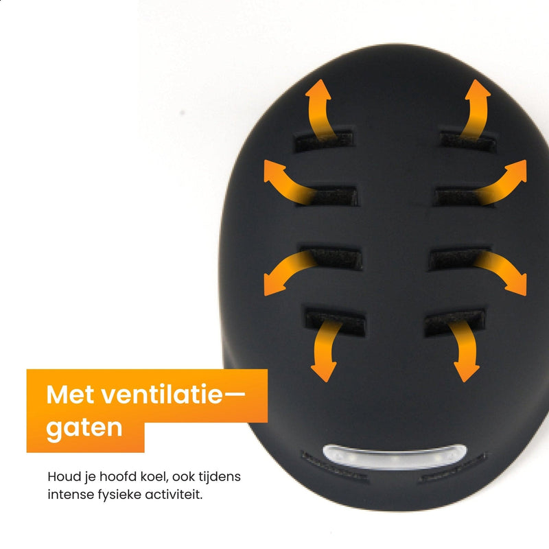 R2B Fietshelm voor volwassenen met LED-verlichting - Maat L - 58-61 cm - Fiets helm voor dames en heren - R2B Store