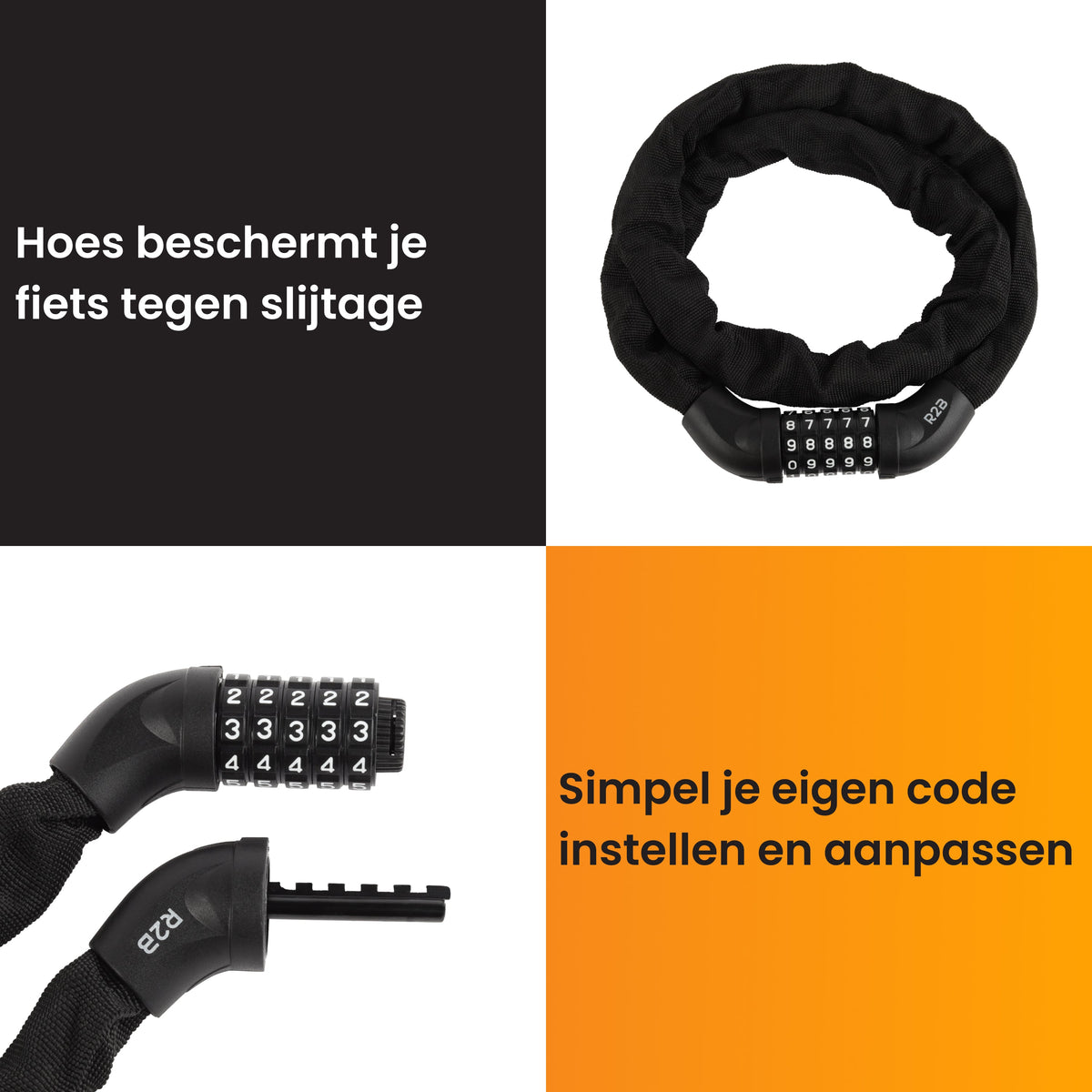 R2B Fietsslot met Cijferslot - E-Bike & Fiets - fietsslot
