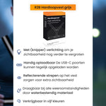 R2B Hardloopvest met Verlichting - Extra Stevige Behuizing - Reflecterend & Oplaadbaar - Grijs - Telefoonhouder sport