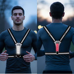 R2B Hardloopvest met Verlichting - Extra Stevige Behuizing - Reflecterend & Oplaadbaar - Grijs - Telefoonhouder sport