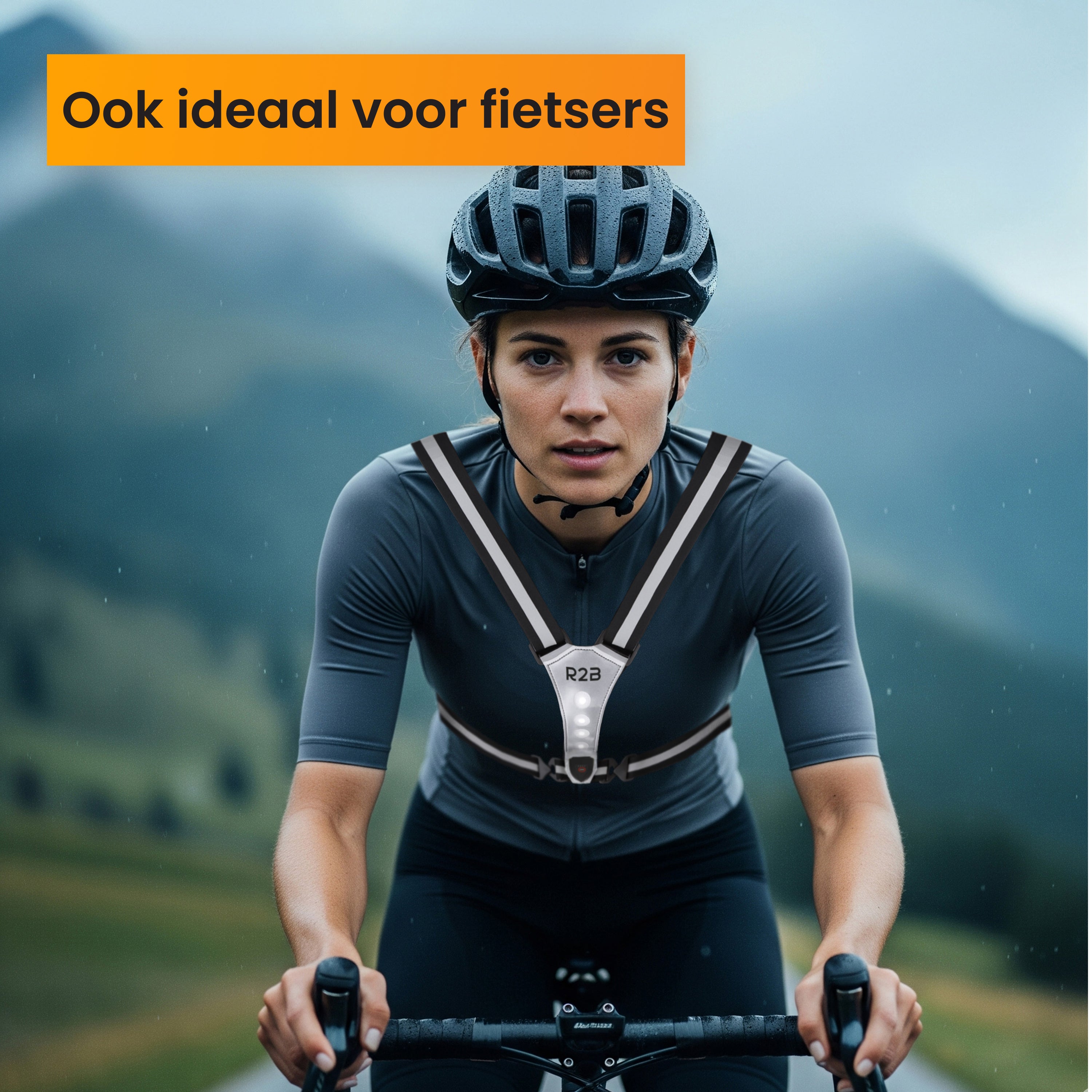 R2B Hardloopvest met Verlichting - Grijs - Telefoonhouder sport