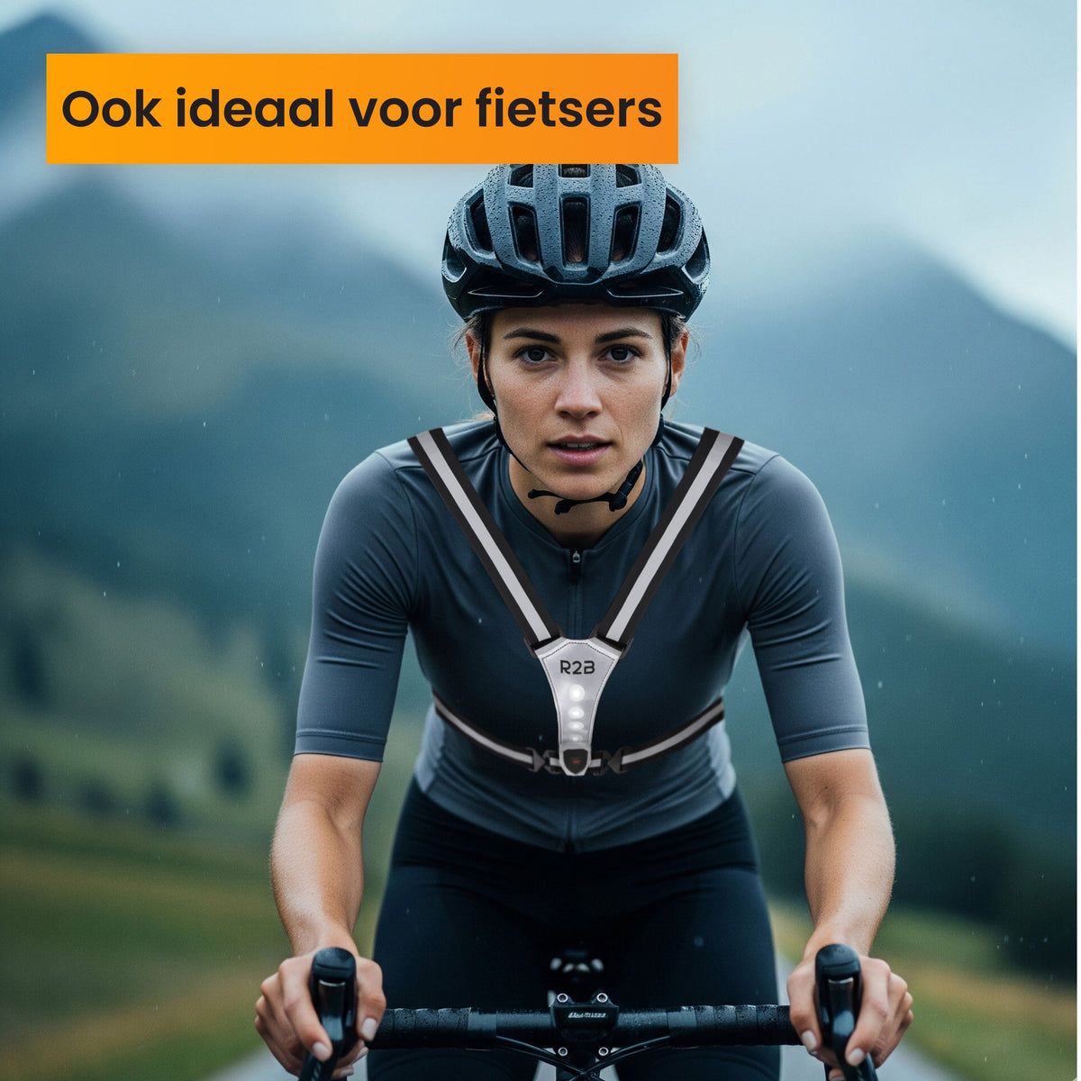 R2B Hardloopvest met Verlichting - Grijs - Telefoonhouder sport