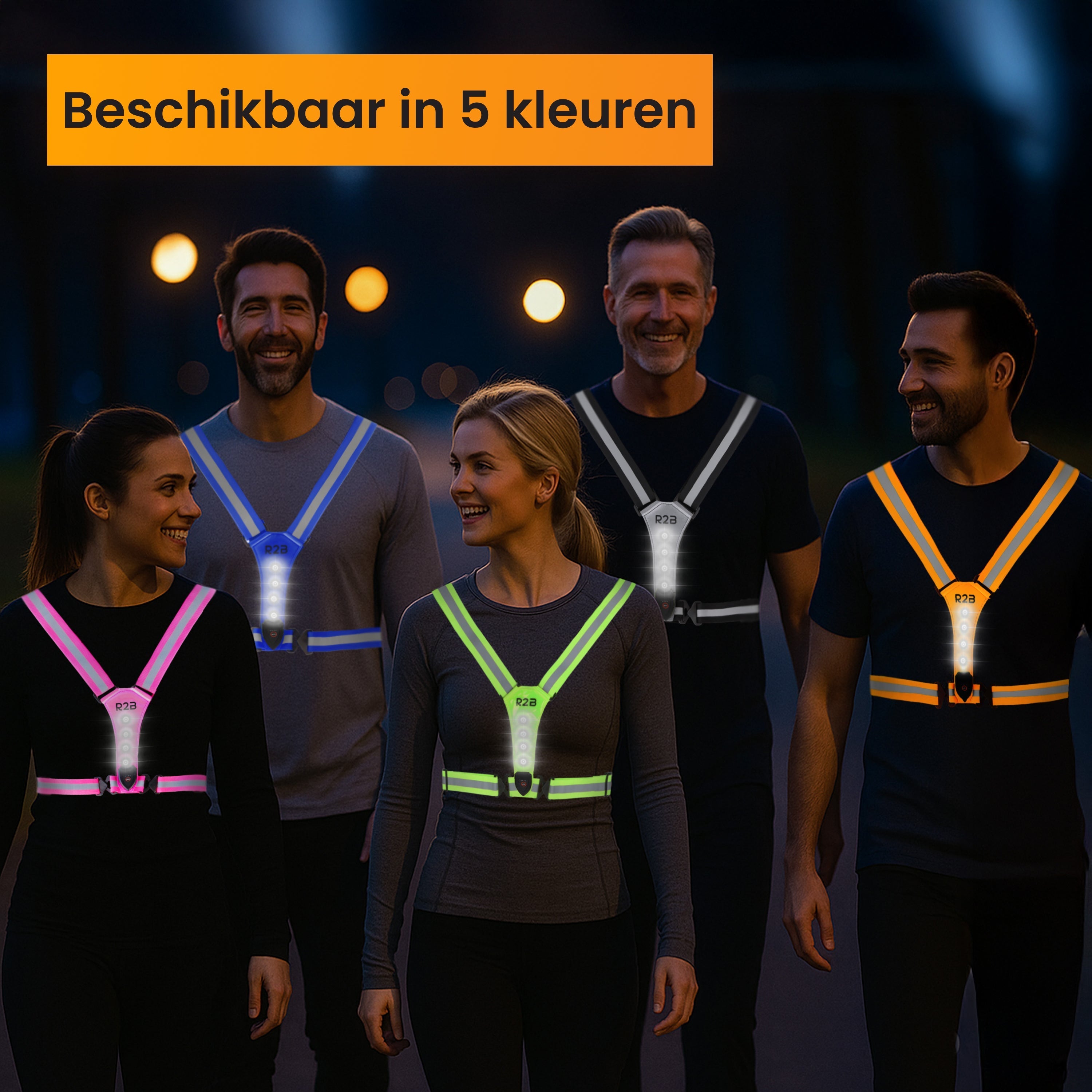 R2B Hardloopvest met Verlichting - Grijs - Telefoonhouder sport