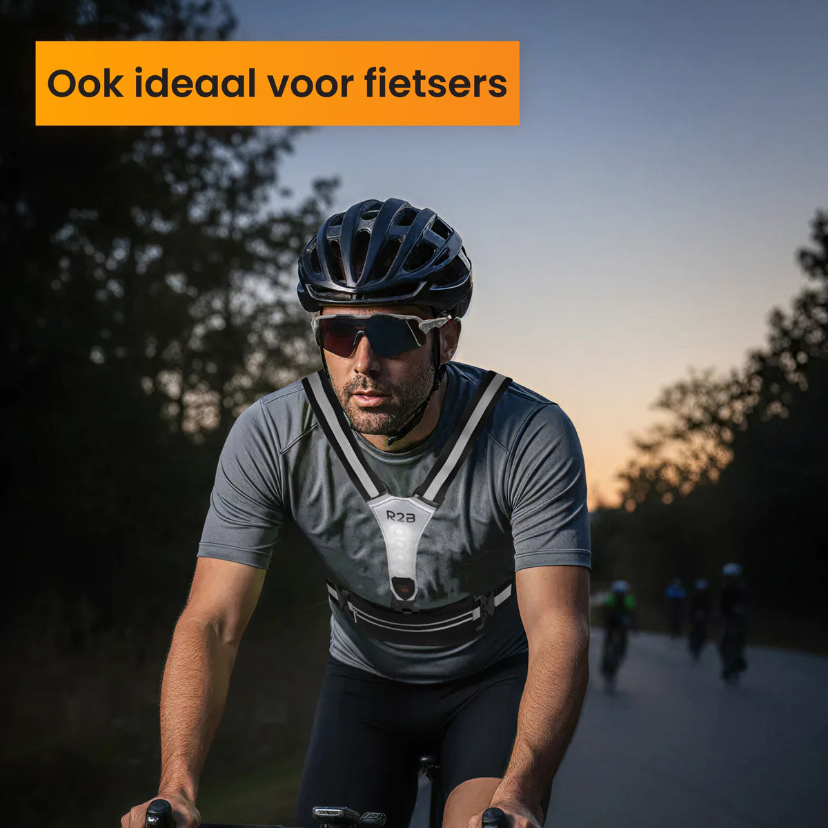 R2B Hardloopvest met Verlichting & Opbergvak - Grijs