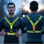 R2B Hardloopvest met Verlichting & Opbergvak - Neongeel