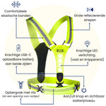 R2B Hardloopvest met Verlichting & Opbergvak - Neongeel