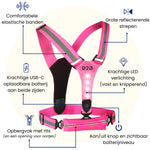 R2B Hardloopvest met Verlichting & Opbergvak - Reflecterend & Oplaadbaar - Roze