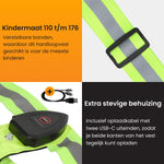 R2B Hardloopvest met Verlichting Voor Kinderen - Extra Stevige Behuizing - Reflecterend & Oplaadbaar - Neongeel