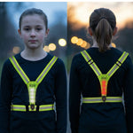 R2B Hardloopvest met Verlichting Voor Kinderen - Extra Stevige Behuizing - Reflecterend & Oplaadbaar - Neongeel