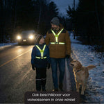 R2B Hardloopvest met Verlichting Voor Kinderen - Extra Stevige Behuizing - Reflecterend & Oplaadbaar - Neongeel