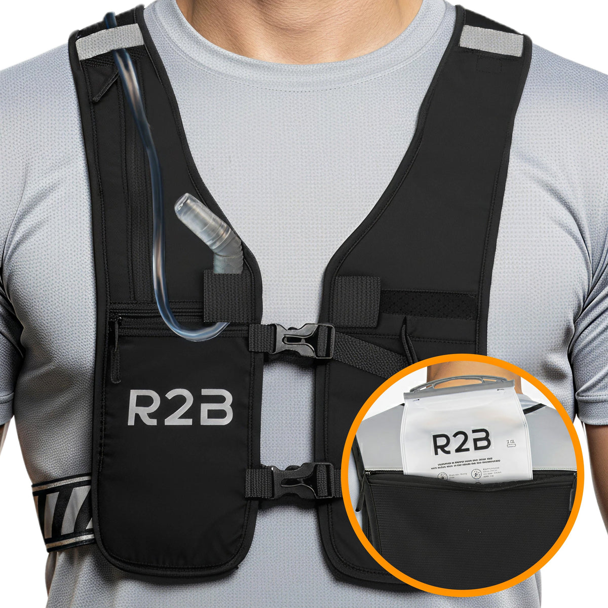R2B Hardloopvest met Waterzak – 2 Liter Drinkzak & Verstelbaar