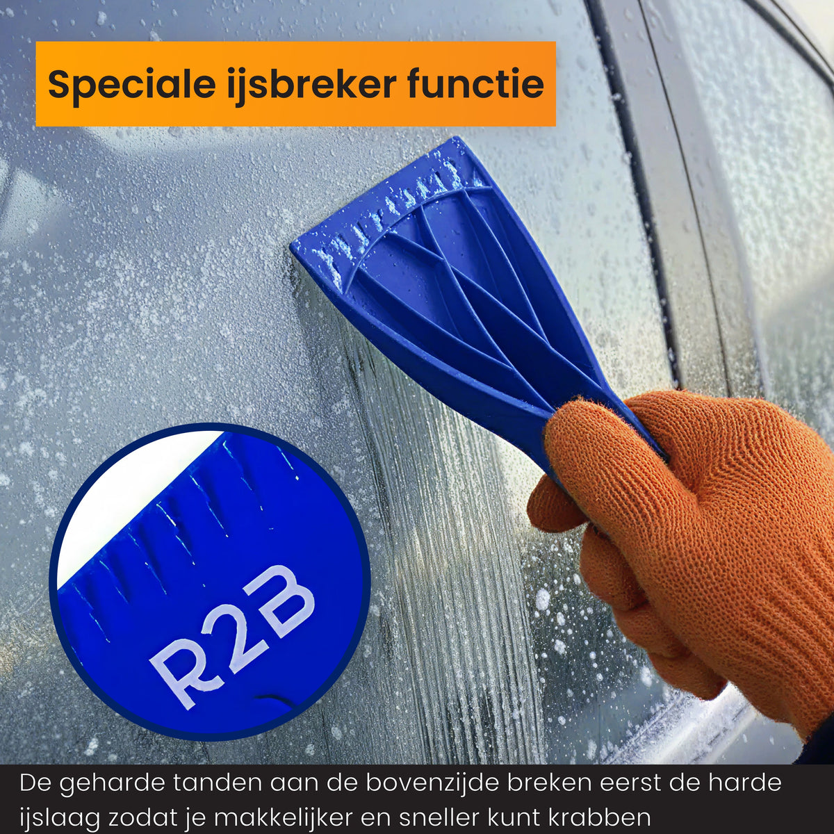 R2B IJskrabber Auto met IJsbreker - Stevig & Extra breed - Blauw