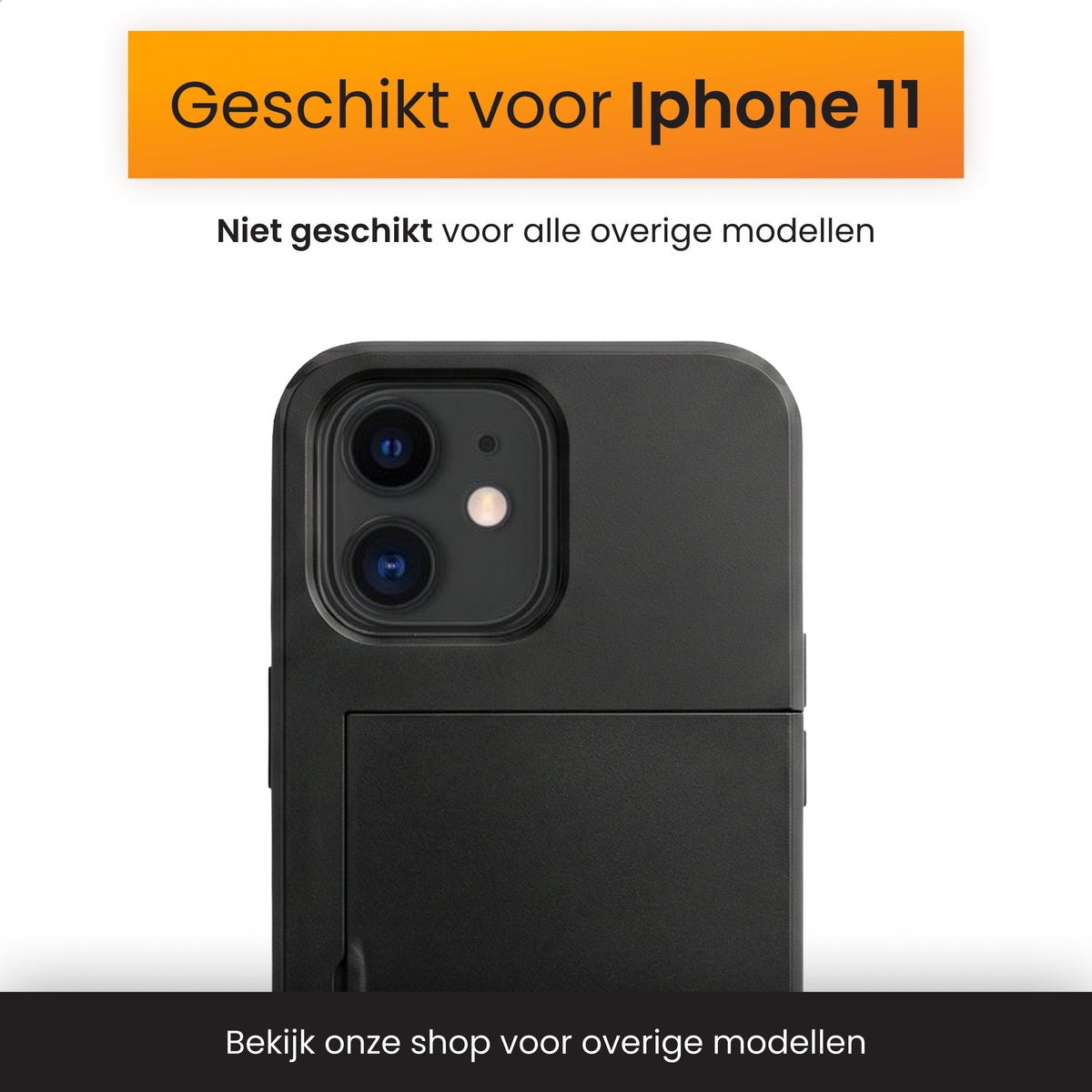 R2B iPhone 11 Hoesje met Pasjeshouder - Incl. Screenprotector - 3 Pasjes - Telefoonhoesje