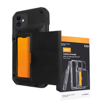 R2B iPhone 11 Hoesje met Pasjeshouder - Screenprotector - 4 Pasjes - Robuust & Beschermend - Zwart - Telefoonhoesje